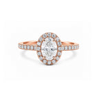 White Gold Oval Cut Halo Ring
