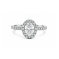 White Gold Oval Cut Halo Ring