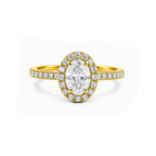 White Gold Oval Cut Halo Ring