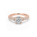 14K White Gold Oval-Cut Lab-Grown Diamond Pave Band Ring