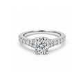 14K White Gold Oval-Cut Lab-Grown Diamond Pave Band Ring