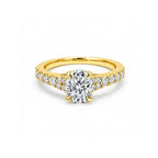 14K White Gold Oval-Cut Lab-Grown Diamond Pave Band Ring