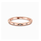 Elegant 14K Yellow Gold Thin Band Ring with Lab-Diamonds