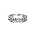 White Gold Crisscross Diamond Band, Pave Set Eternity Ring