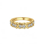 White Gold Crisscross Diamond Band, Pave Set Eternity Ring
