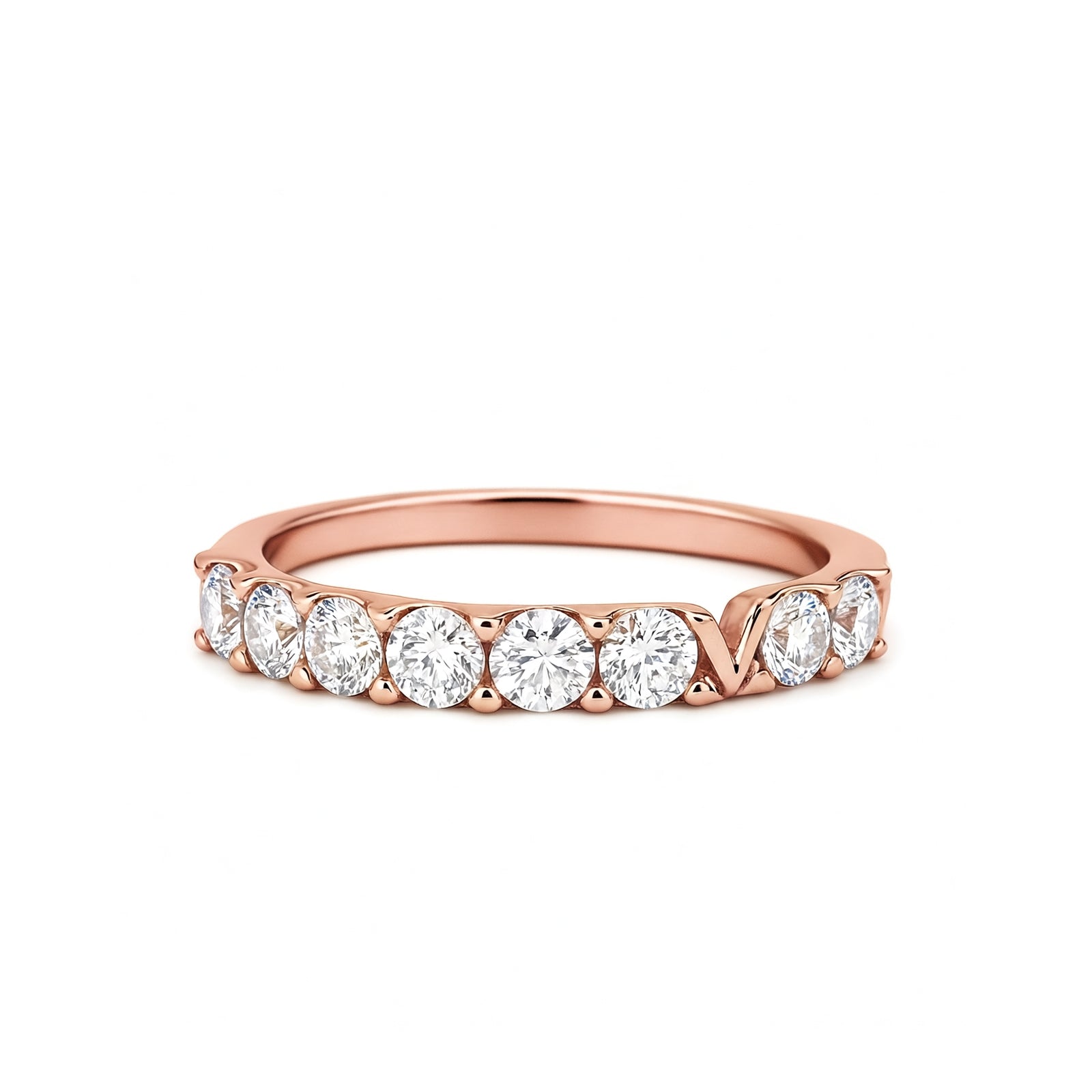 White Gold Chevron Diamond Half Eternity Band