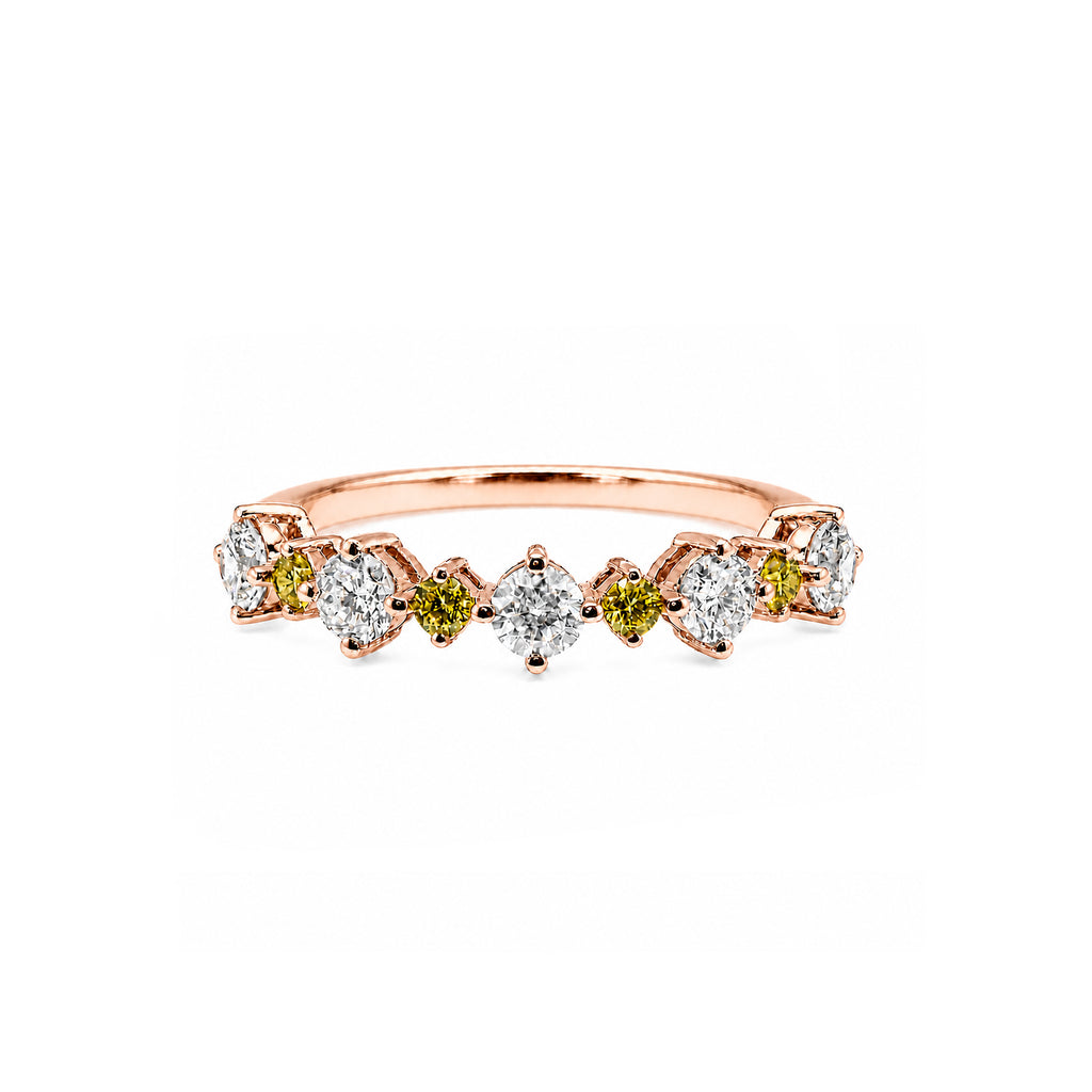 Canary Yellow & White Stone Stacking Ring