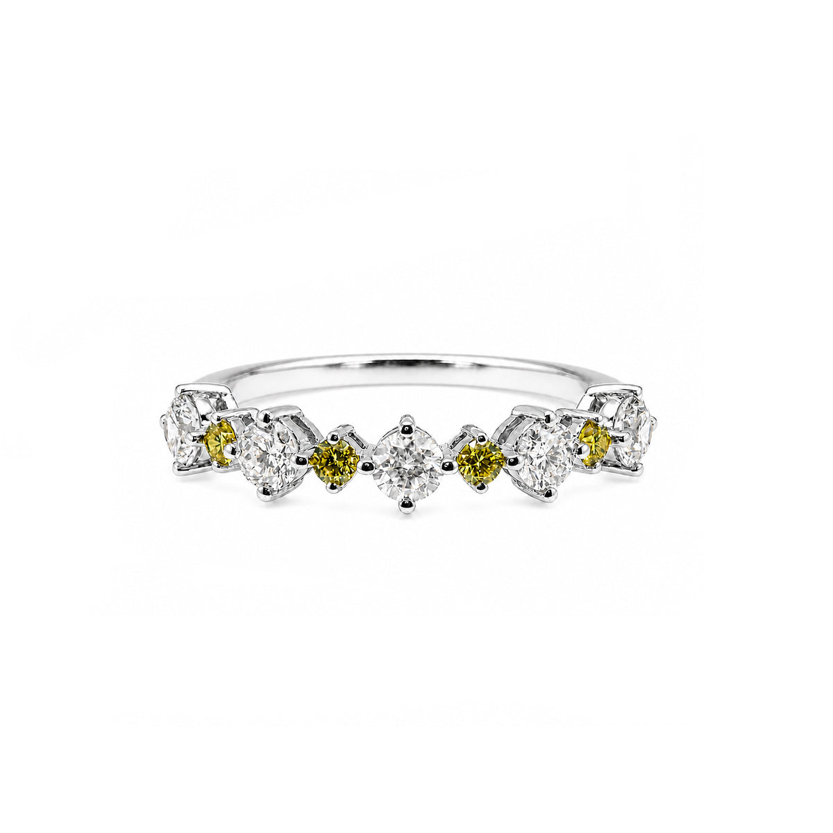 Canary Yellow & White Stone Stacking Ring