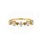 Canary Yellow & White Stone Stacking Ring