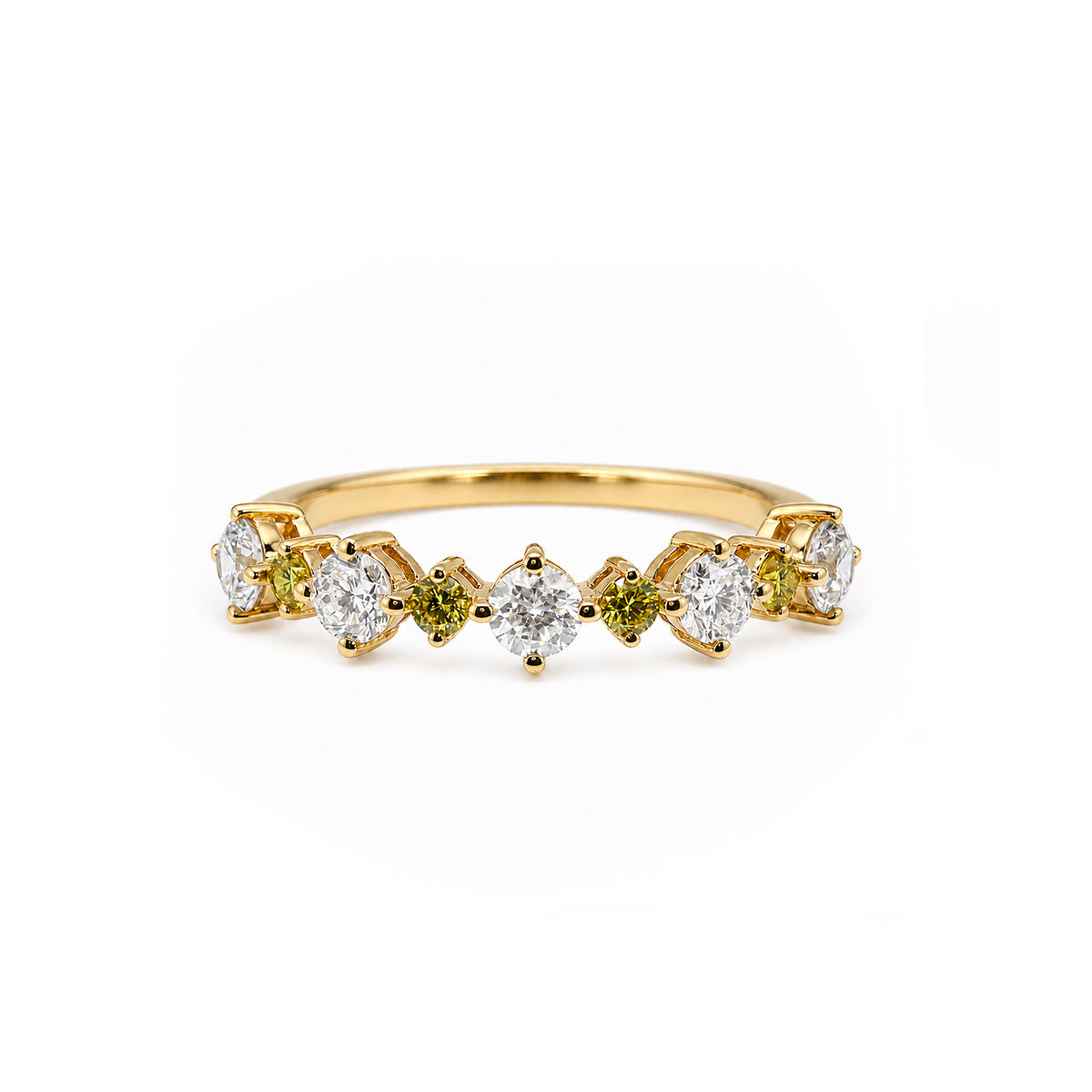 Canary Yellow & White Stone Stacking Ring