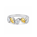 14K yellow Gold Alternating Pear Cut Yellow & White Gem Band