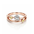 Elegant Rose Gold Crossover Diamond Ring