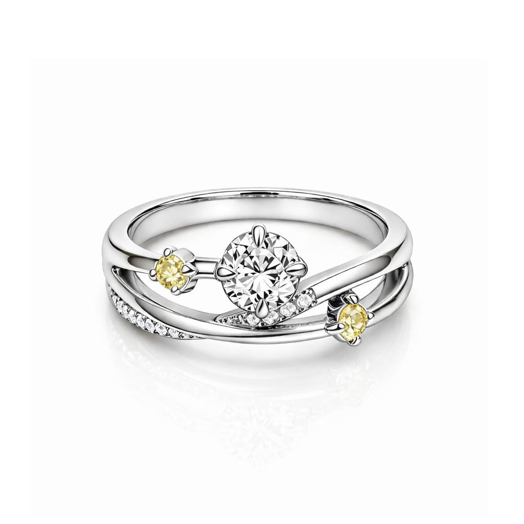 Elegant Rose Gold Crossover Diamond Ring