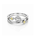 Elegant Rose Gold Crossover Diamond Ring