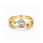 Elegant Rose Gold Crossover Diamond Ring