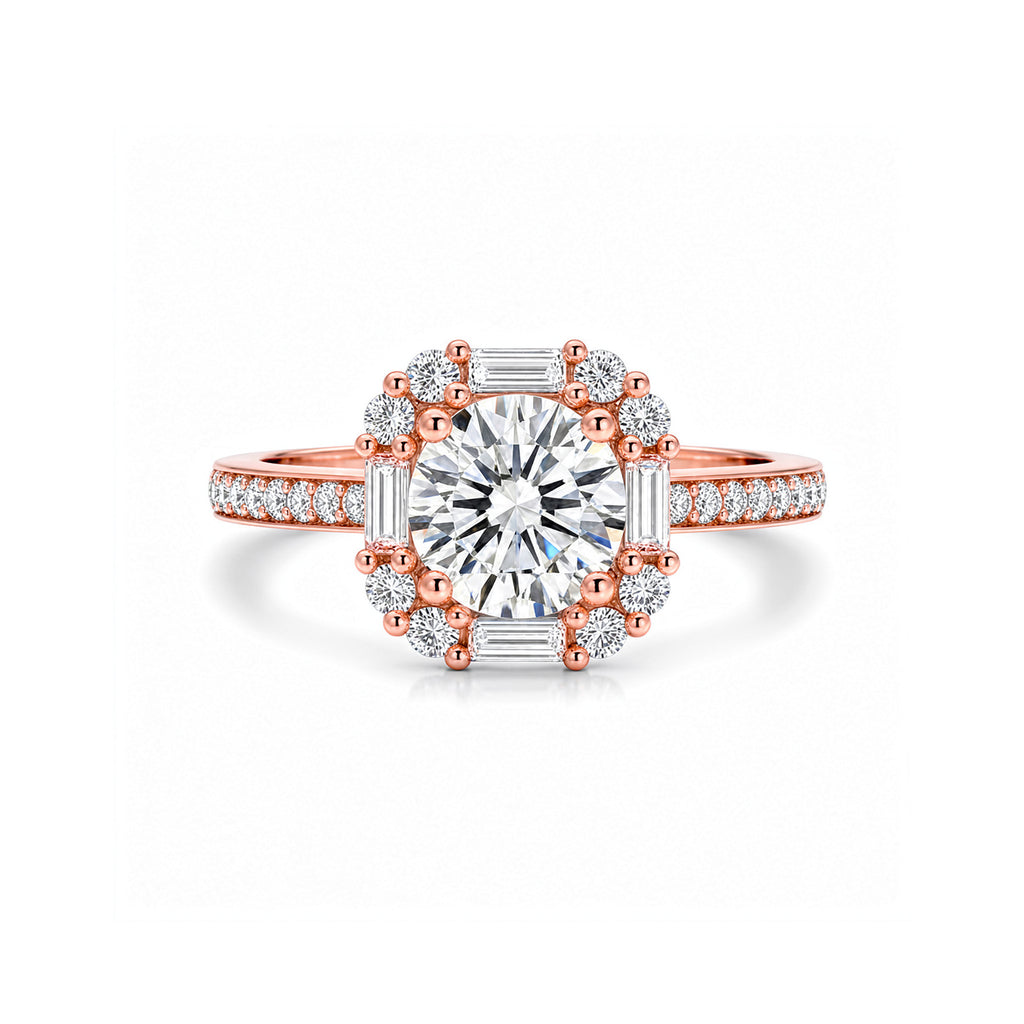 Regal Halo Luxe Cluster Engagement Ring