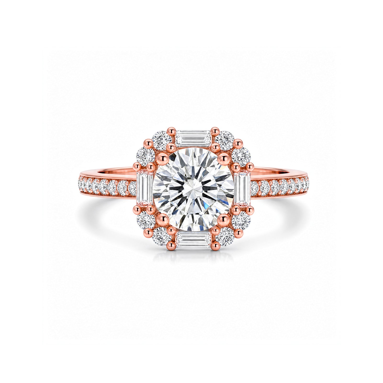 Regal Halo Luxe Cluster Engagement Ring