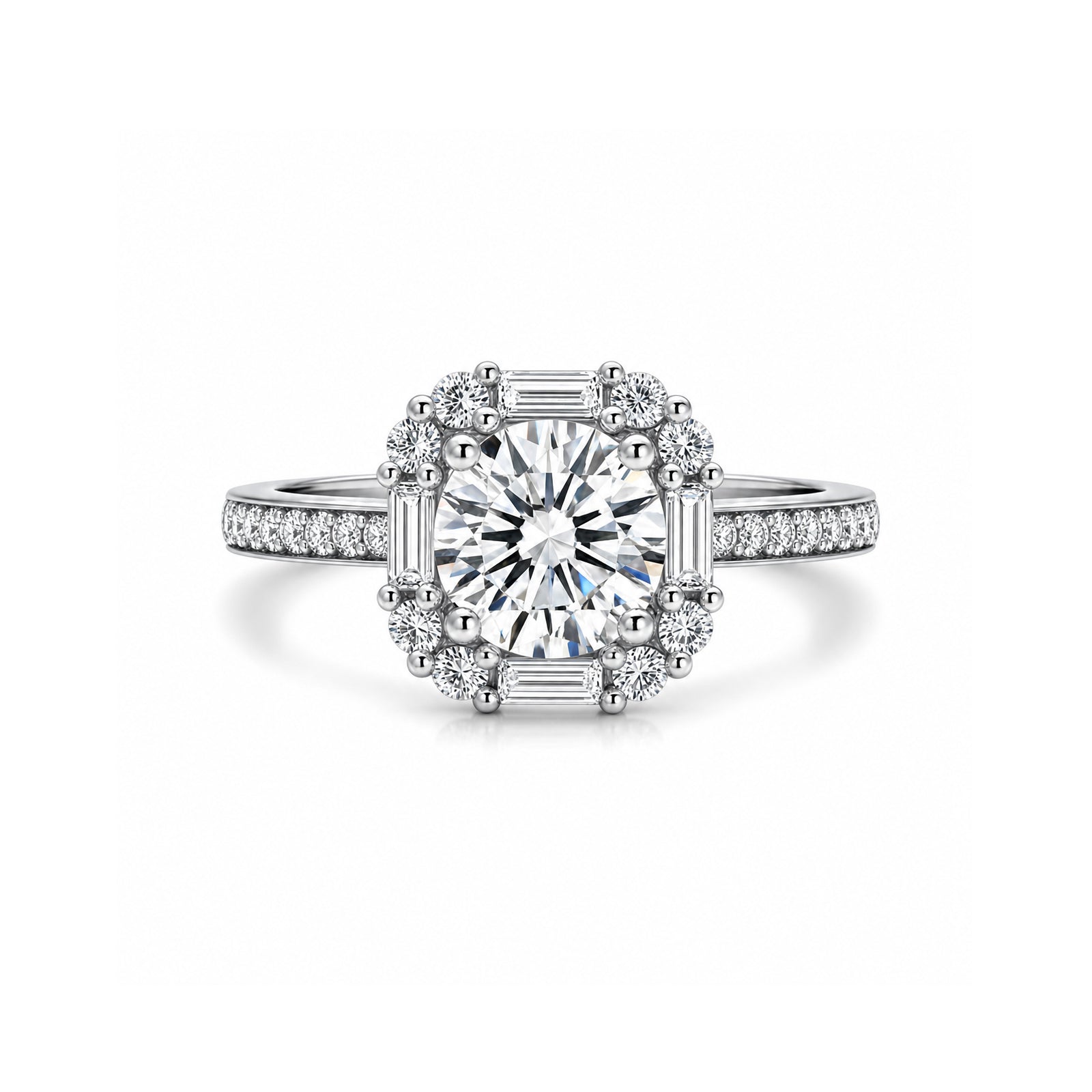 Regal Halo Luxe Cluster Engagement Ring