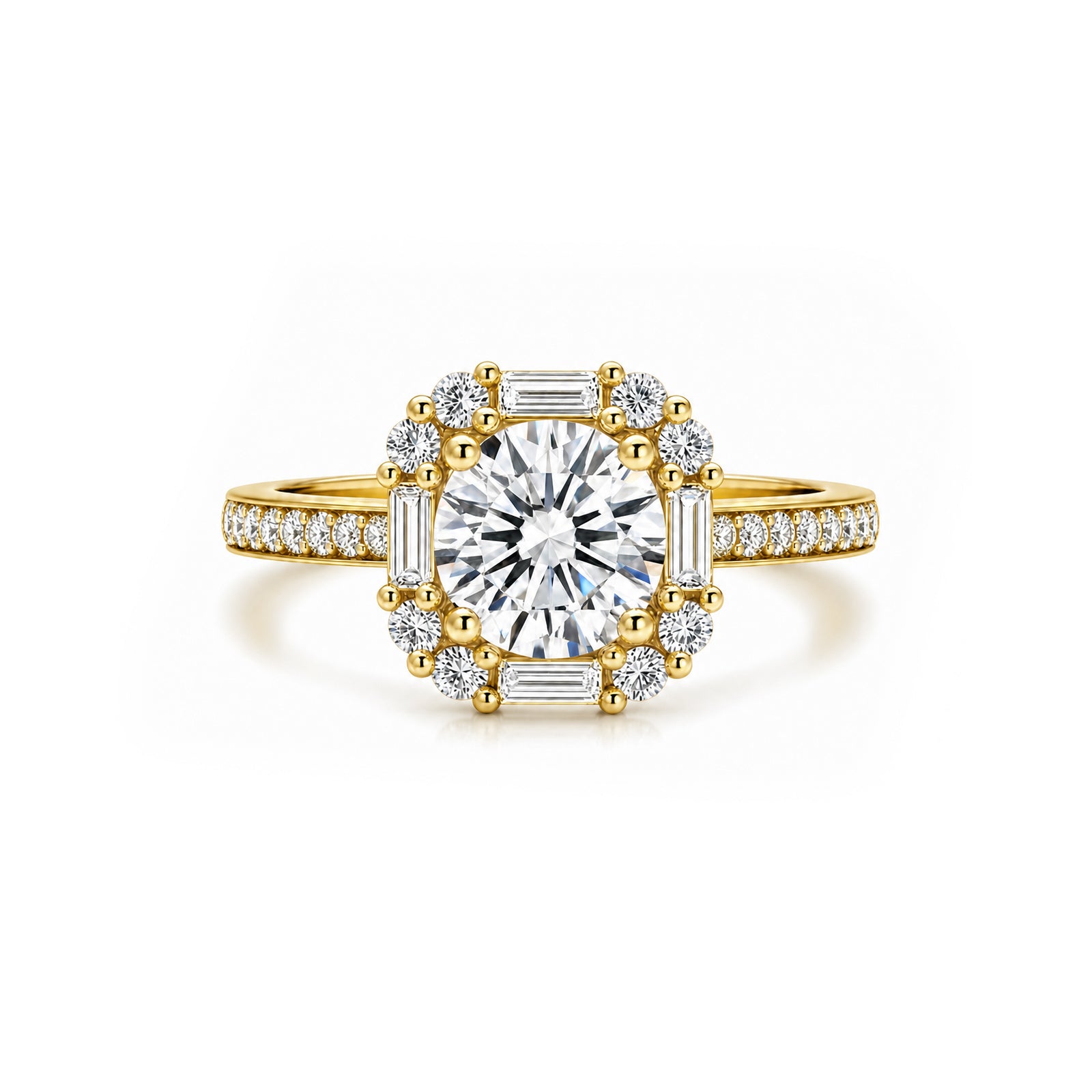 Regal Halo Luxe Cluster Engagement Ring
