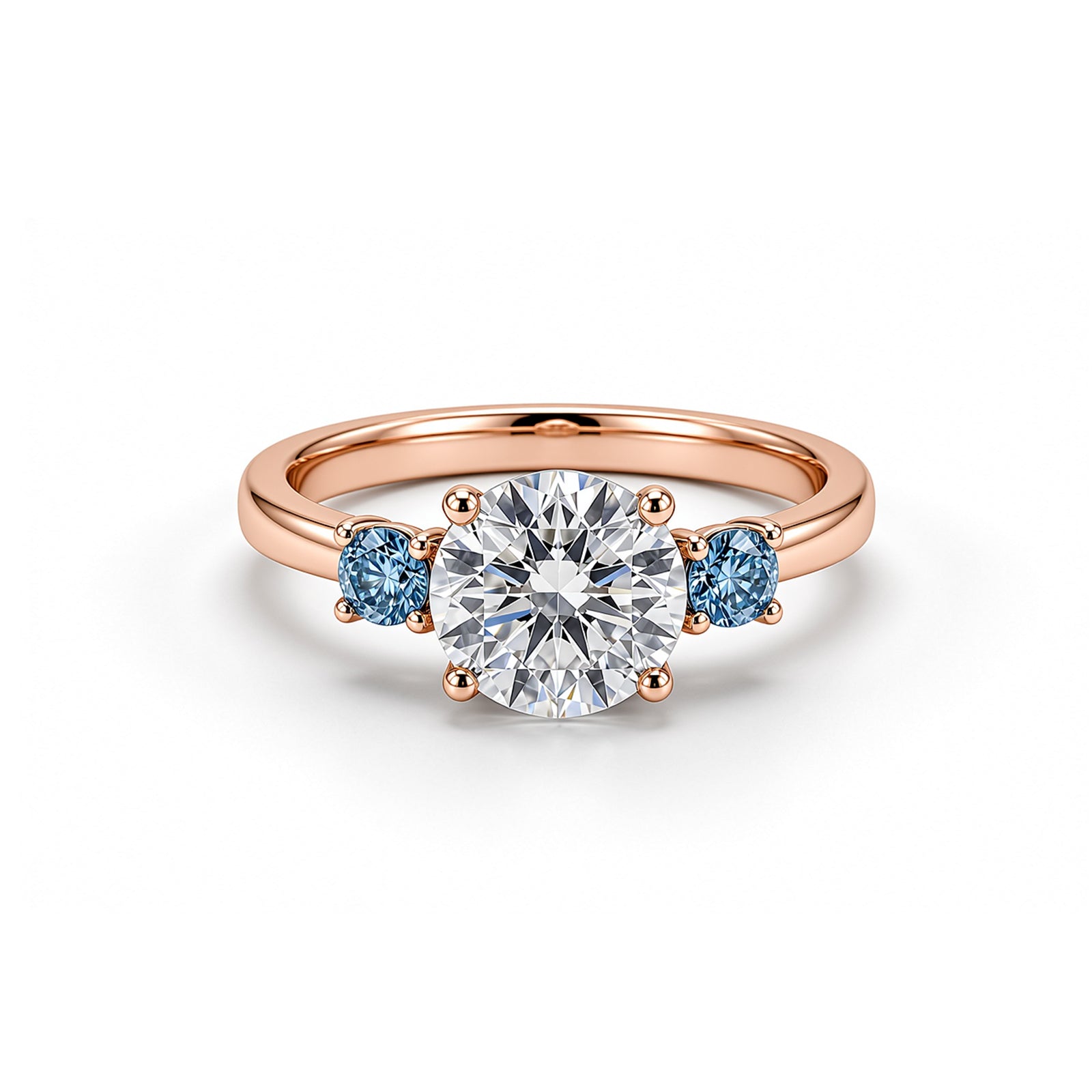 14K Gold Heart-Shaped Diamond Ring - Beaded Edge Setting Style
