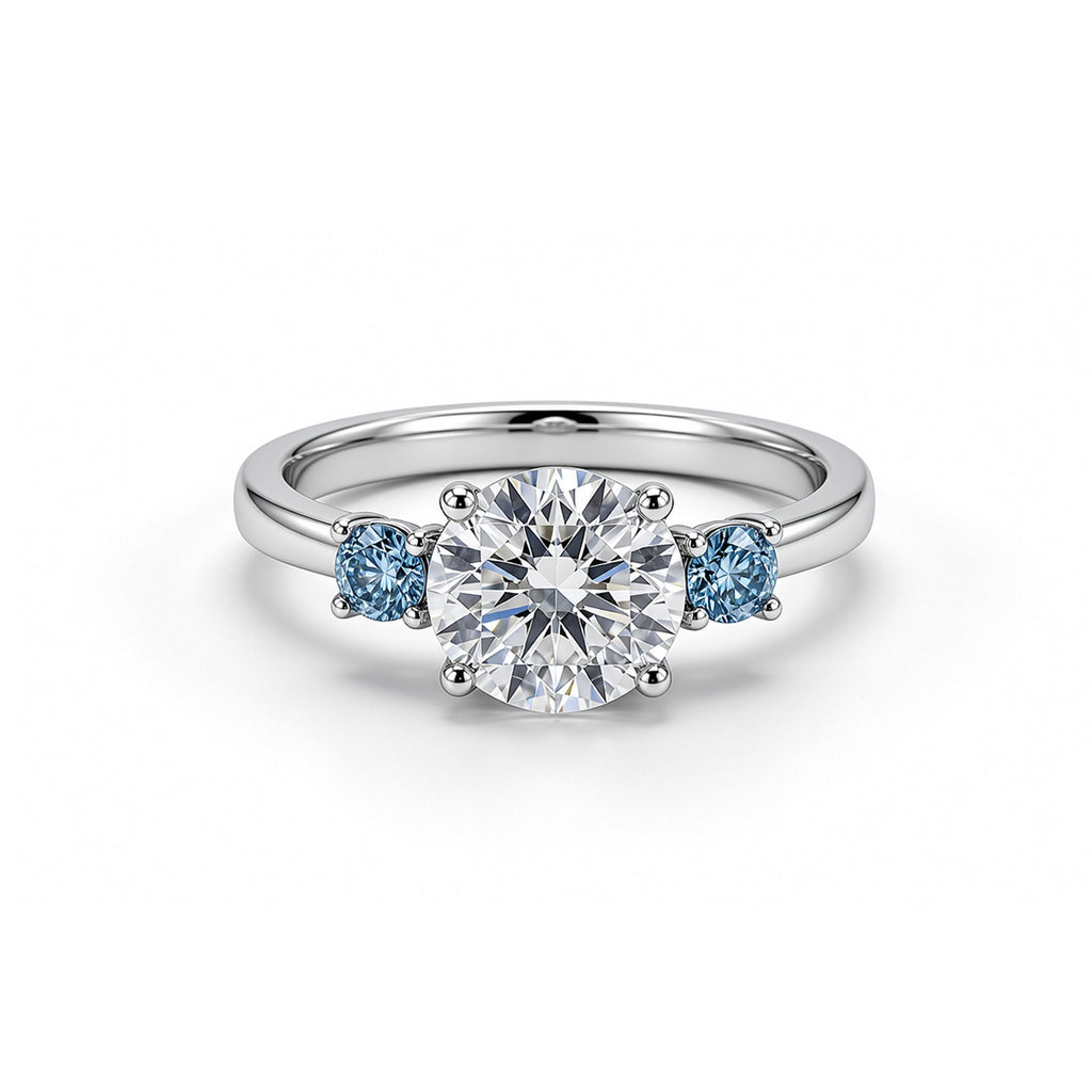 14K Gold Heart-Shaped Diamond Ring - Beaded Edge Setting Style