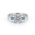 14K Gold Heart-Shaped Diamond Ring - Beaded Edge Setting Style