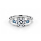 14K Gold Heart-Shaped Diamond Ring - Beaded Edge Setting Style
