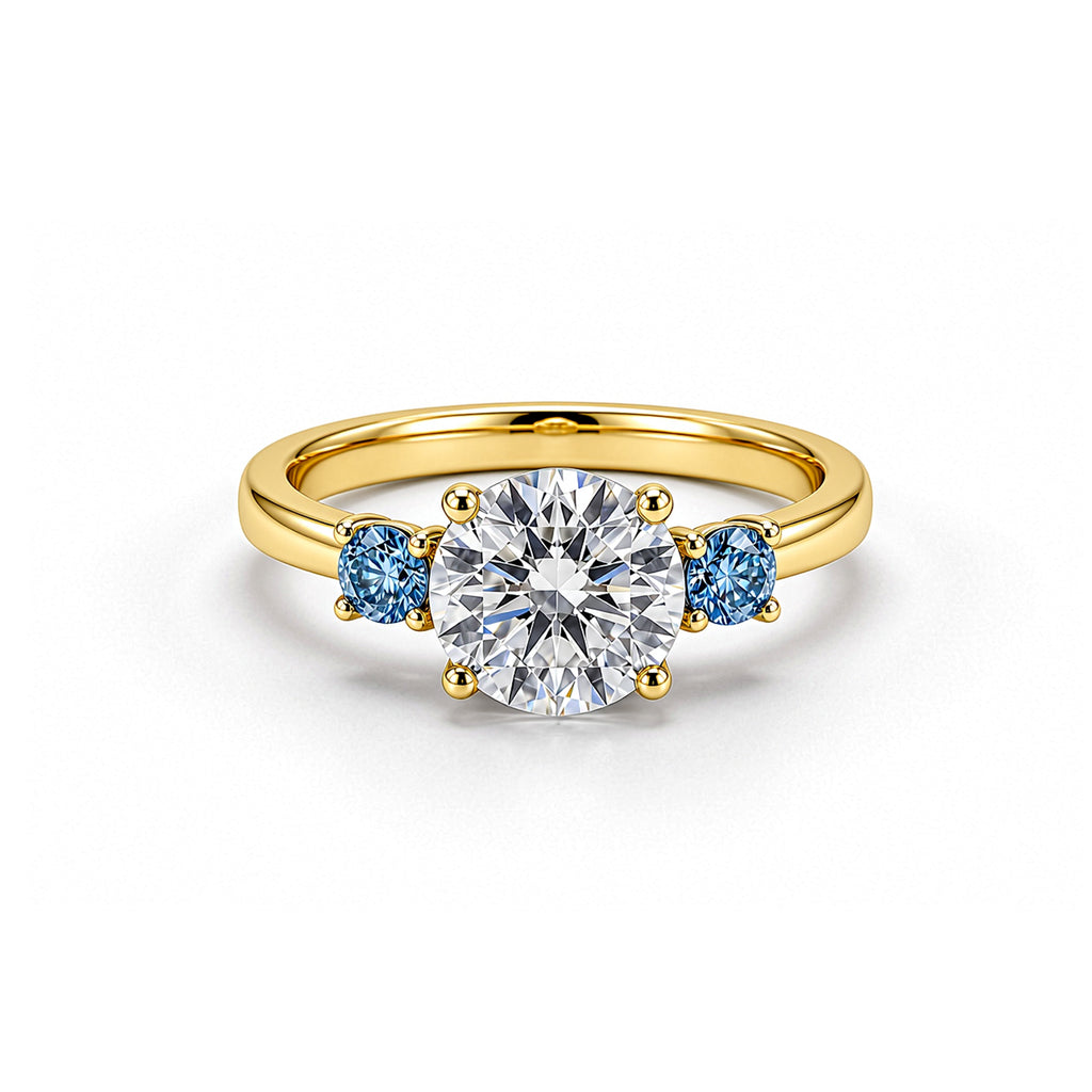 14K Gold Heart-Shaped Diamond Ring - Beaded Edge Setting Style