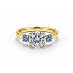 14K Gold Heart-Shaped Diamond Ring - Beaded Edge Setting Style