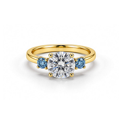 14K Gold Heart-Shaped Diamond Ring - Beaded Edge Setting Style