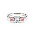 Romantic Three-Stone Pink Diamond Ring