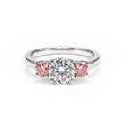 Romantic Three-Stone Pink Diamond Ring
