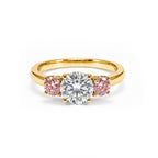 Romantic Three-Stone Pink Diamond Ring
