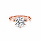 Rose Gold Pear-Shaped Diamond Ring - Side Accent Diamond Style