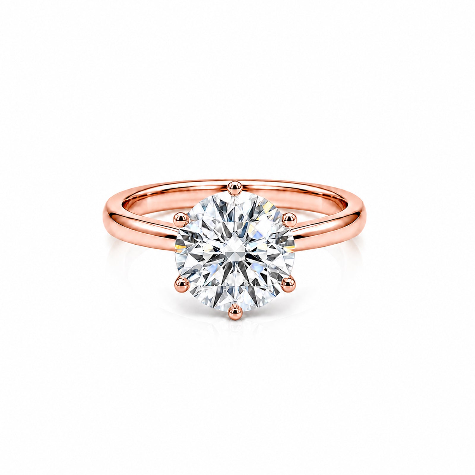 Rose Gold Pear-Shaped Diamond Ring - Side Accent Diamond Style