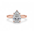 Elegant Pear Cut Solitaire White Gold Ring