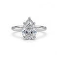 Elegant Pear Cut Solitaire White Gold Ring