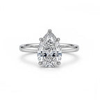 Elegant Pear Cut Solitaire White Gold Ring