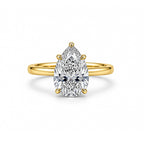 Elegant Pear Cut Solitaire White Gold Ring