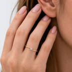 Minimalist Marquise Diamond Yellow Gold Ring