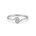 Elegant Wavy Rose Gold Diamond Ring