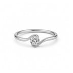 Elegant Wavy Rose Gold Diamond Ring