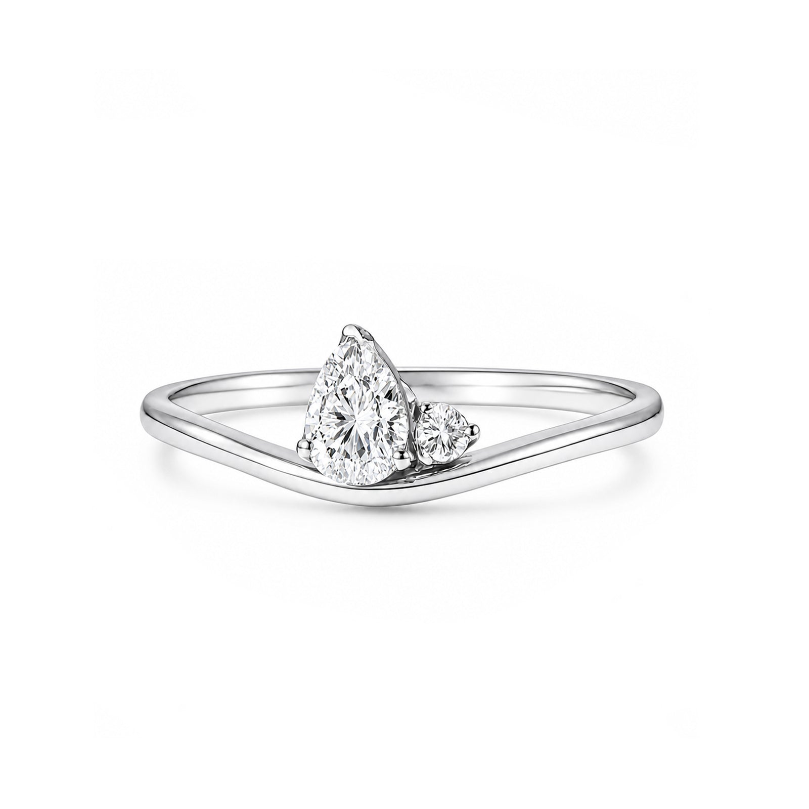 Romantic Heart-Shaped Rose Gold Diamond Ring