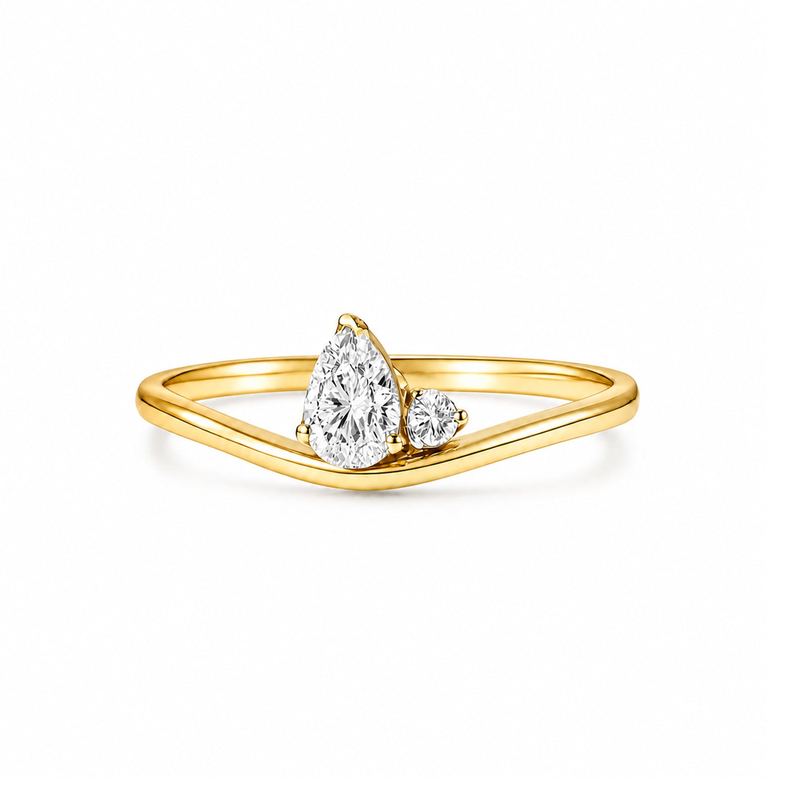 Romantic Heart-Shaped Rose Gold Diamond Ring