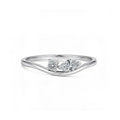 Elegant Pear Cut Wave Rose Gold Diamond Ring
