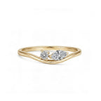 Elegant Pear Cut Wave Rose Gold Diamond Ring