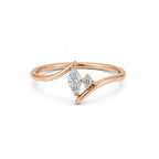 Elegant Split Shank Pear Diamond Rose Gold Ring