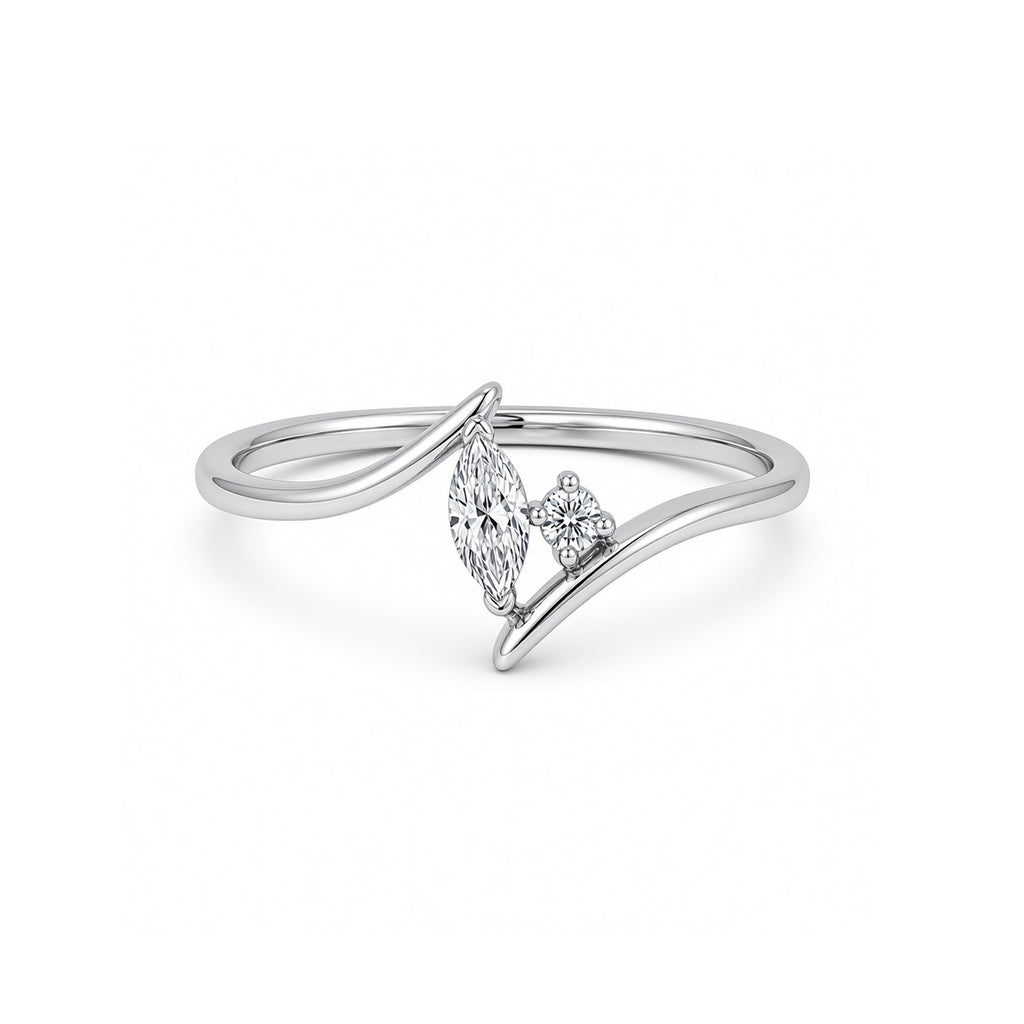 Elegant Split Shank Pear Diamond Rose Gold Ring