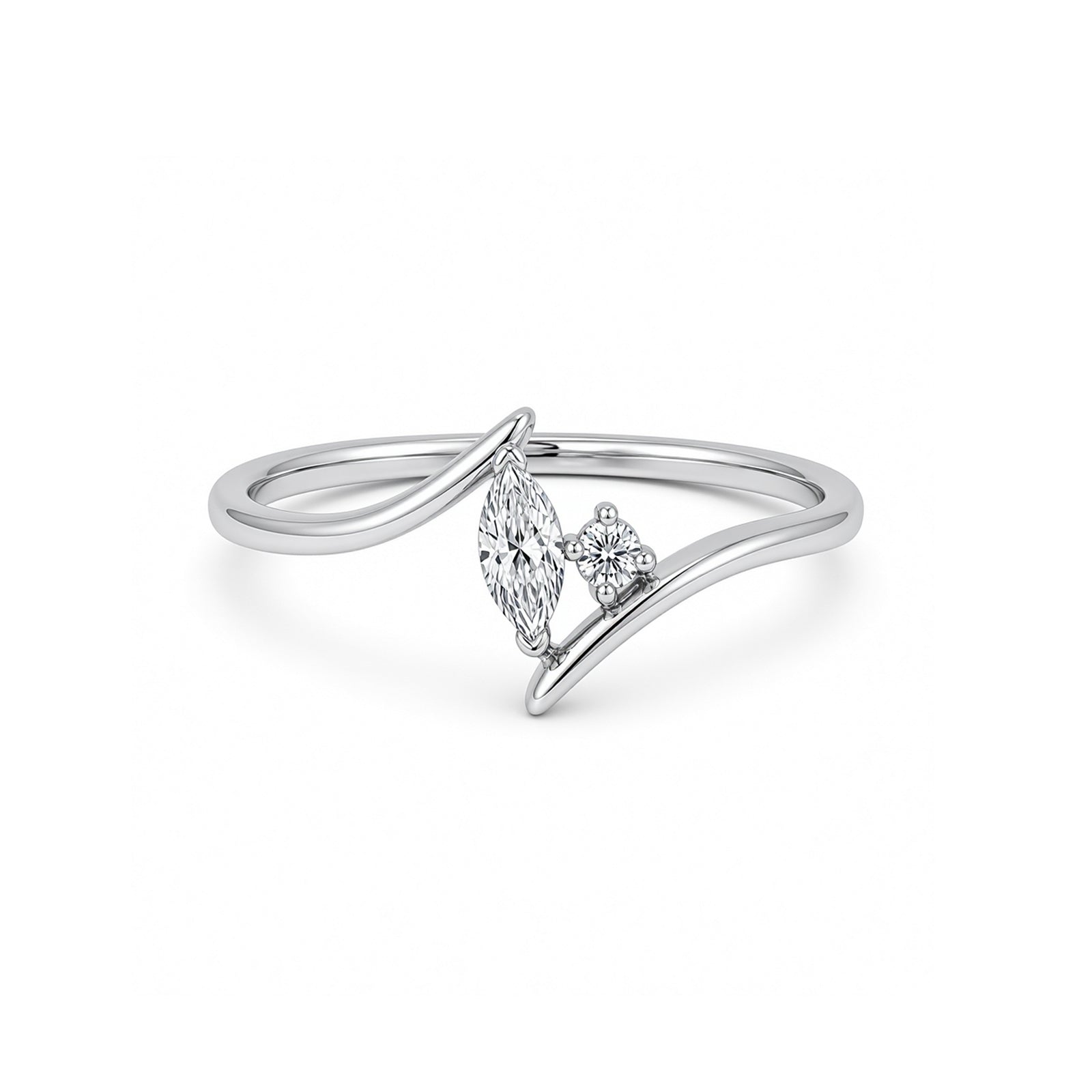 Elegant Split Shank Pear Diamond Rose Gold Ring