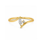 Elegant Split Shank Pear Diamond Rose Gold Ring
